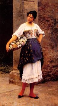 尤金 德 佈拉斯 Venetian flower seller 尤金 德 佈拉斯 Venetian flower seller